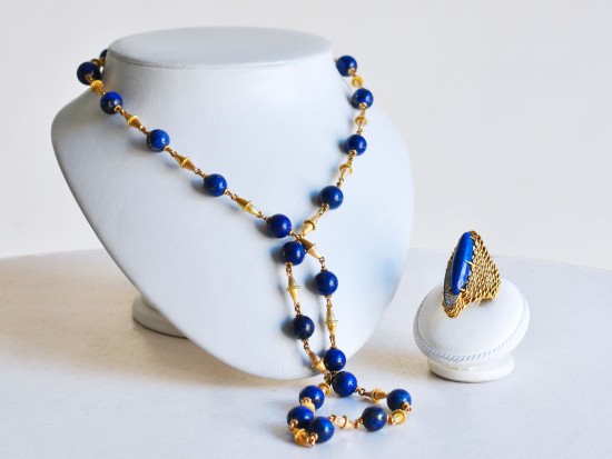 1940 Gold and Lapis Necklace