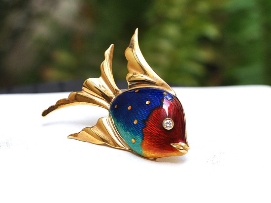 Colorful Fish Brooch in...