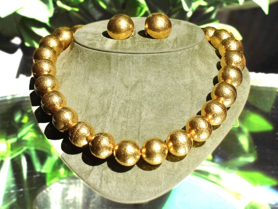 Gold Ball Necklace and...