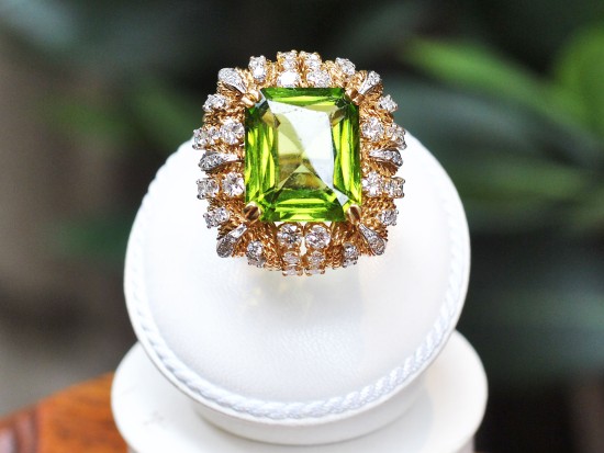 Anello Tormalina e Diamanti