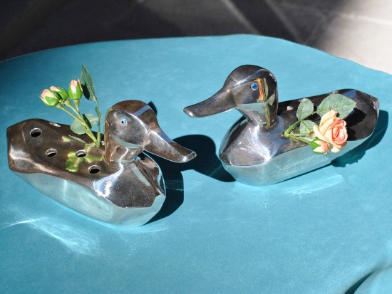 Duck: Pair of Silver Ducks,...