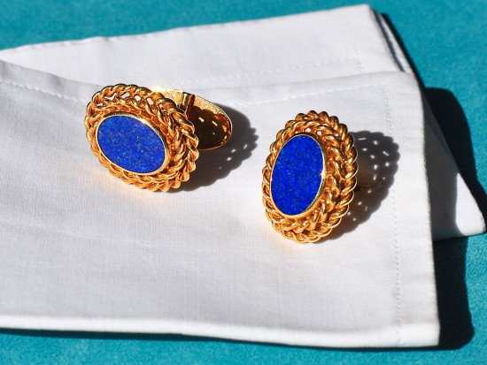 Oval Cufflinks in Gold and...