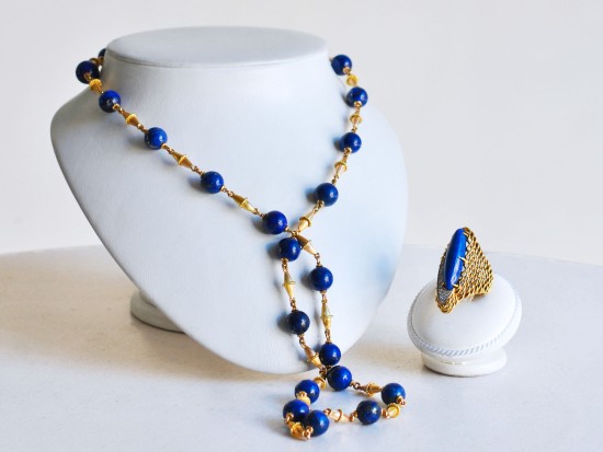 Gold and Lapis Lazuli Necklace