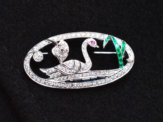 Spilla Cigno di Diamanti 1940