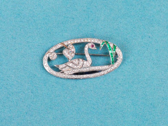 Spilla Cigno di Diamanti 1940