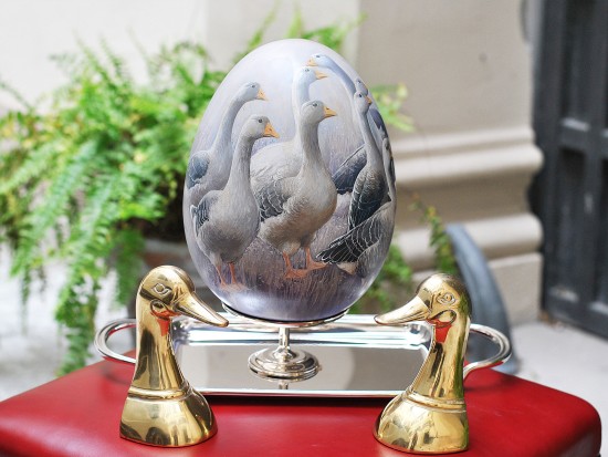 Egg Painted with Ducks