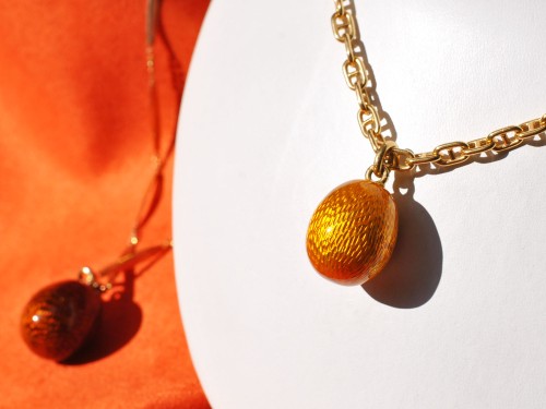 Gold Egg Pendant with...