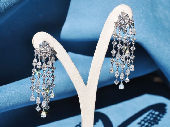 Orecchini Lunghi Oro Bianco...