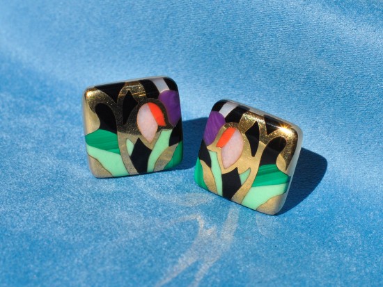 Orecchini Quadrati Oro e...