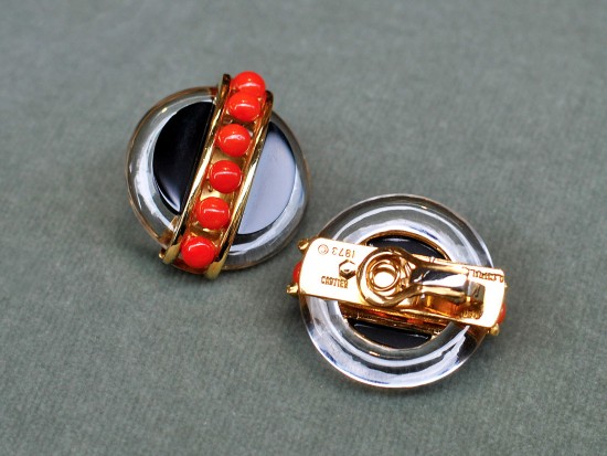 Cartier Round Coral Earrings