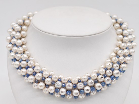 Collana Perle e Zaffiri