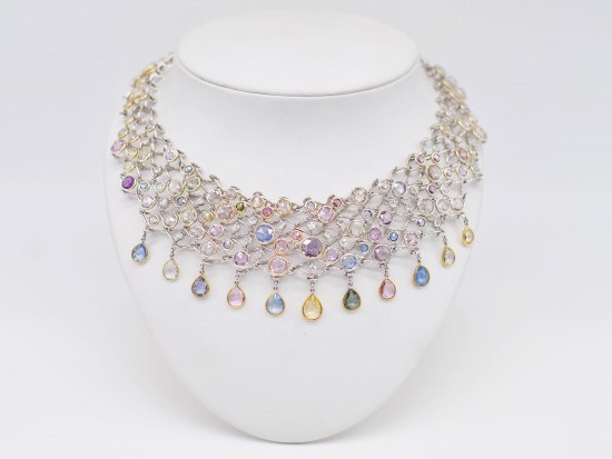 Collana Rete Zaffiri Colorati