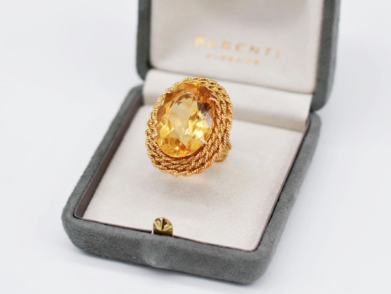 Anello Citrino e Oro 1960