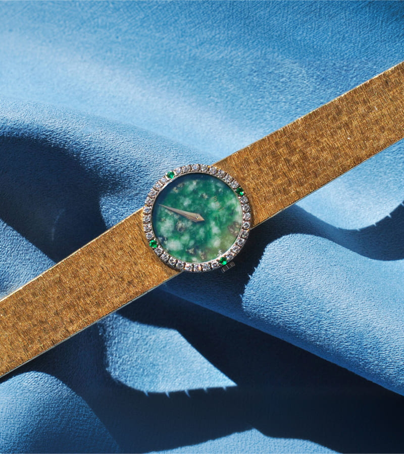 Orologio Piaget in oro con quadrante in giada e diamanti - Parenti Firenze